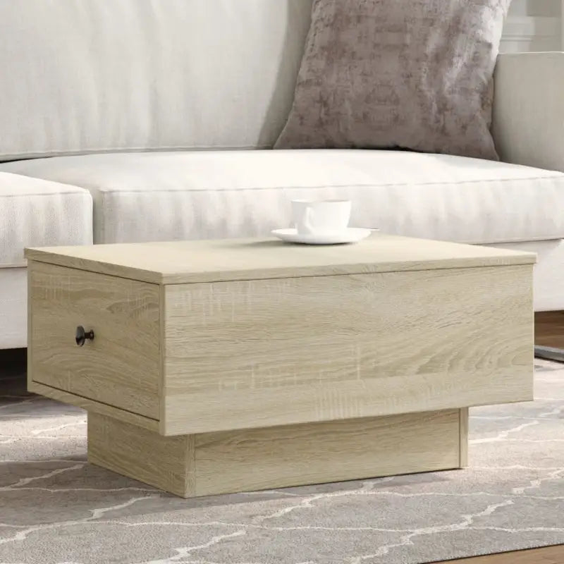 Eenvoudige salontafel van bewerkt hout met elegante afwerking - Sonoma eiken / 60 x 45 x 31 cm / 1 - Salontafels