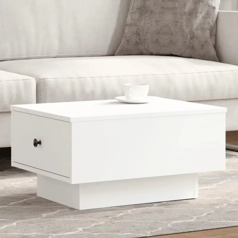 Eenvoudige salontafel van bewerkt hout met elegante afwerking - Wit / 60 x 45 x 31 cm / 1 - Salontafels
