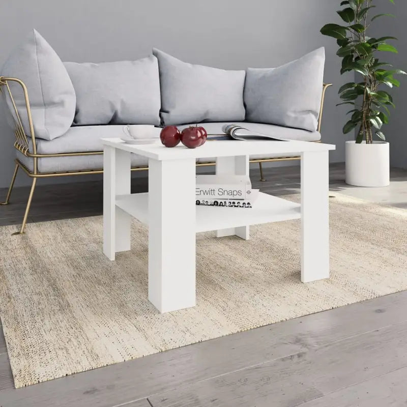 Eenvoudige salontafel van bewerkt hout voor een tijdloze uitstraling - Wit / 1 - Salontafels