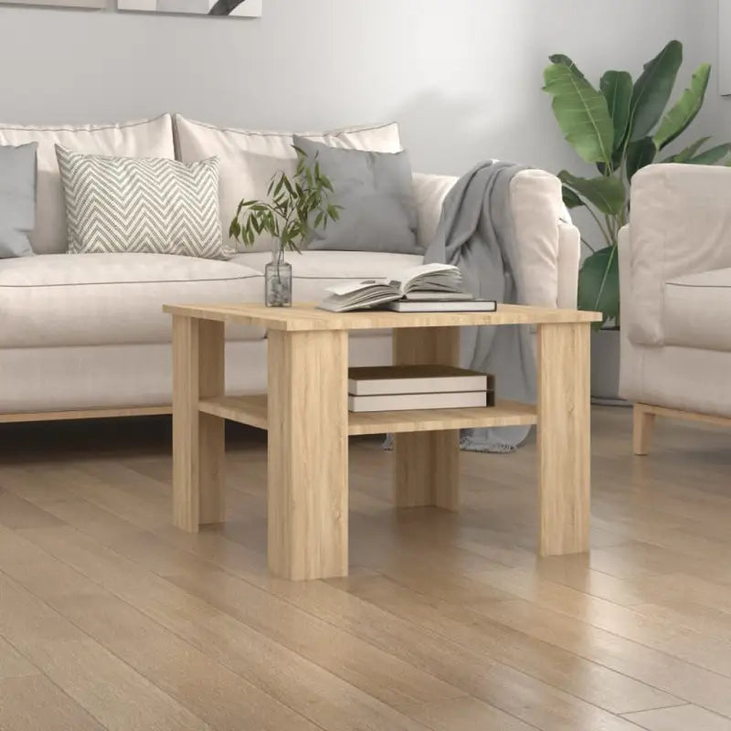 Eenvoudige salontafel van bewerkt hout voor een tijdloze uitstraling - Sonoma eiken / 1 - Salontafels
