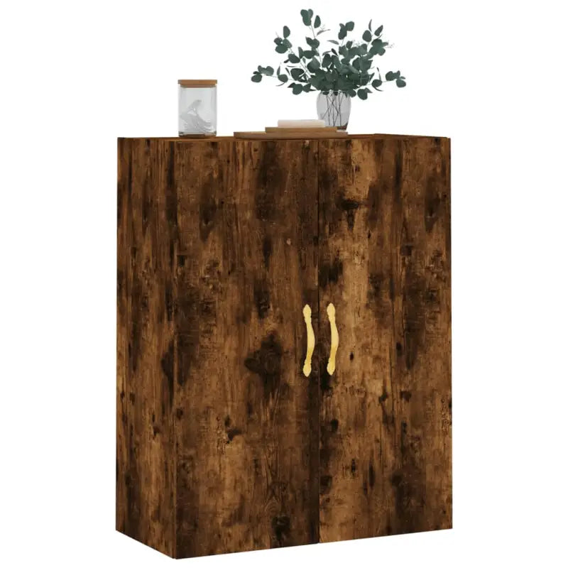 Eenvoudige wandgemonteerde dressoir met bewerkt hout voor een stijlvolle inrichting - Gerookt eiken / 1 - Dressoirs &