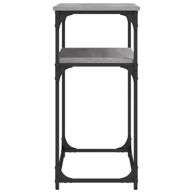 Eenvoudige wandtafel met bewerkt hout en metalen frame - Bijzettafels