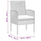 Eet- en lounge tuinset met massief acaciahout en waterdicht PE-rattan - Zwart en crème - Tuinsets