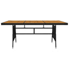 Eet- en lounge tuinset met massief acaciahout en waterdicht PE-rattan - Zwart en crème - Tuinsets