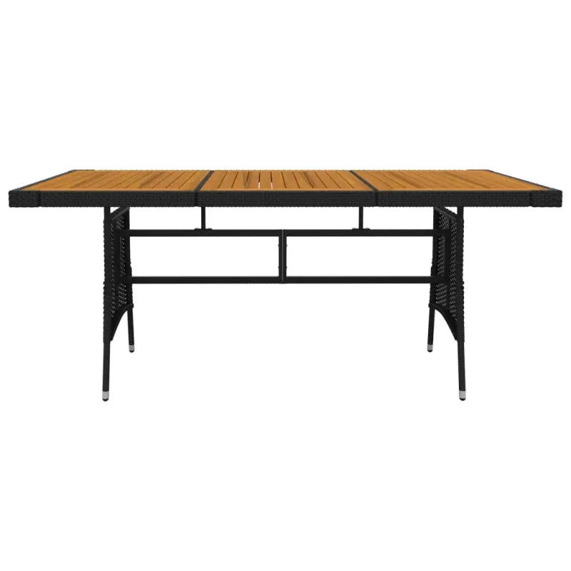 Eet- en lounge tuinset met massief acaciahout en waterdicht PE-rattan - Zwart en crème - Tuinsets