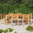 Eethoek in massief teakhout met stevig tafelblad en fijn geschuurd hout - 200 cm tafellengte / 6x stoel + tafel