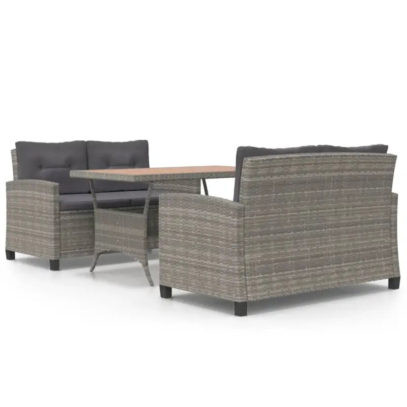 Eethoek van poly rattan en massief acaciahout met moderne charme - Tuinsets