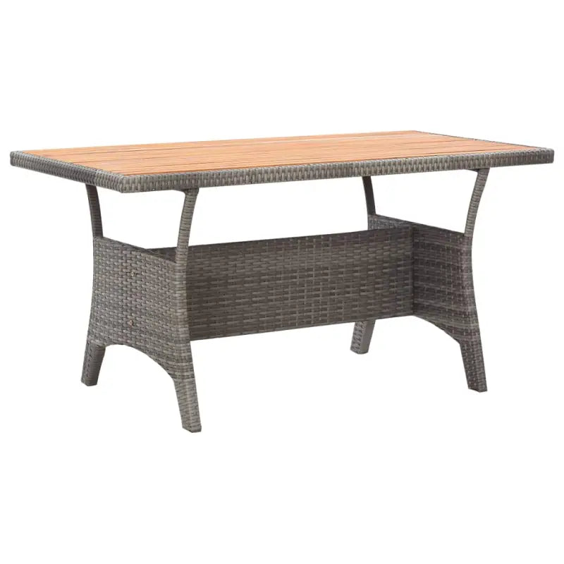 Eethoek van poly rattan en massief acaciahout met moderne charme - Tuinsets