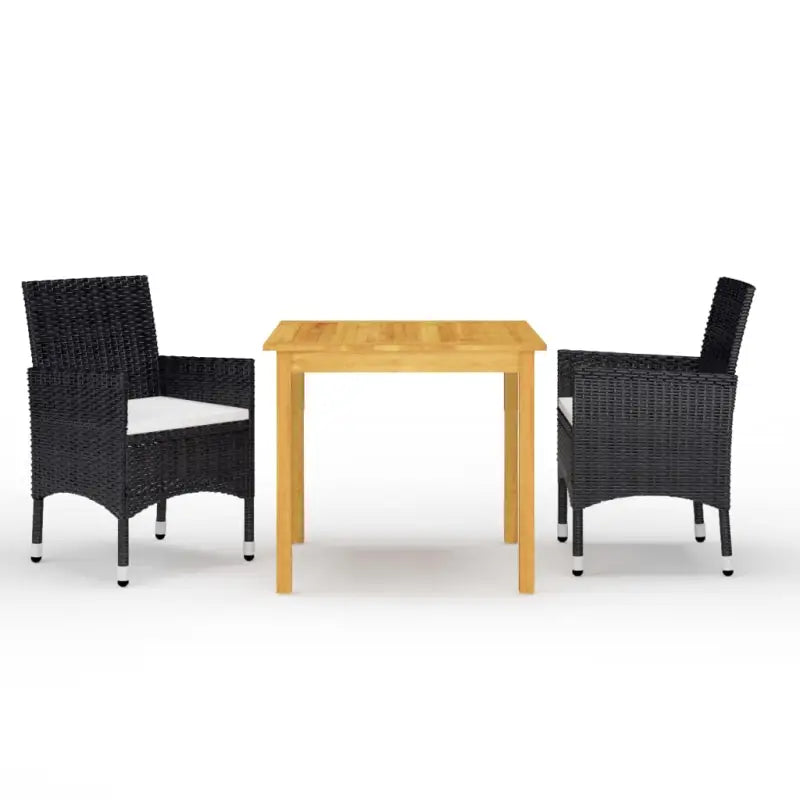Eethoek voor tuin van massief acaciahout met modern ontwerp - Zwart / 85 cm tafellengte - Tuinsets