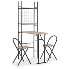 Eetkamerset met afmetingen tafel en stoelen voor binnen en buiten - Eiken en zwart - Eetkamersets
