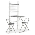 Eetkamerset met afmetingen tafel en stoelen voor binnen en buiten - Zwart en zilver - Eetkamersets