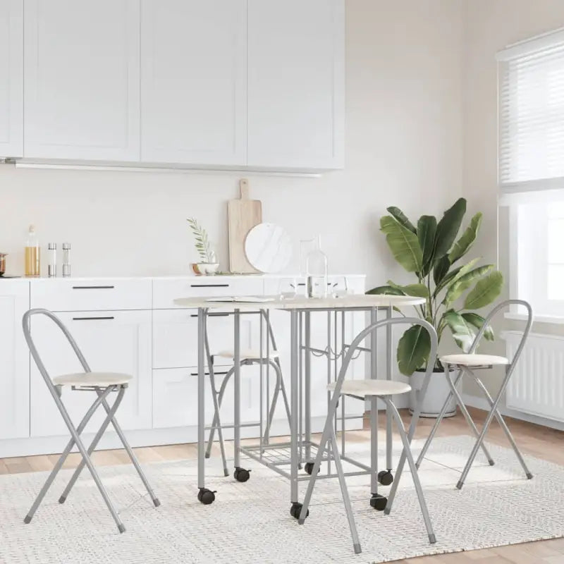 Eetkamerset met levering bevat stevig opvouwbaar MDF ontwerp - Beige - Eetkamersets