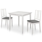 Eetkamerset van massief rubberwood met verlengbare tafel levering bevat - Wit / 3 - Eetkamersets