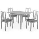Eetkamerset van massief rubberwood met verlengbare tafel levering bevat - Grijs / 5 - Eetkamersets