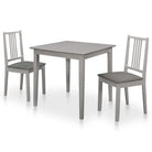Eetkamerset van massief rubberwood met verlengbare tafel levering bevat - Grijs / 3 - Eetkamersets