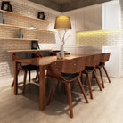 Eetkamerstoel met houten frame en levering bevat comfort en stijl - Zwart en donkerbruin / 6 - Eetkamerstoelen