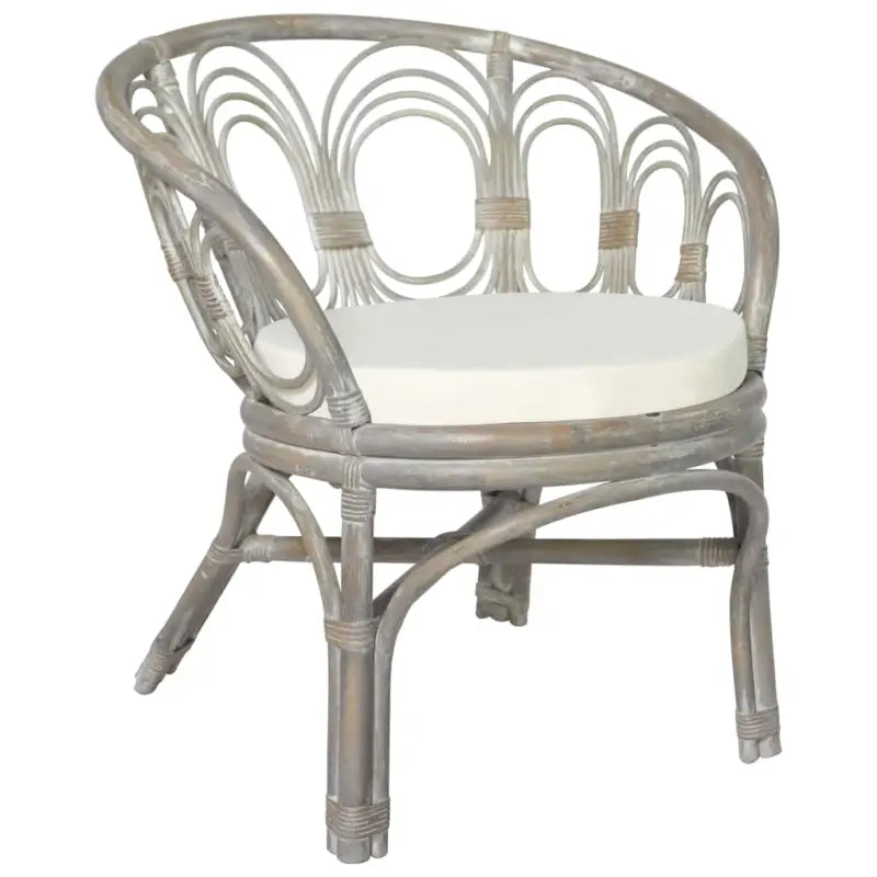 Eetkamerstoel van natuurlijk rattan voor comfort en duurzaamheid - Grijs / 1 - Eetkamerstoelen