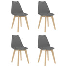 Eetkamerstoelen erg eenvoudig geleverd met tijdloos ontwerp - Grijs / 4 - Eetkamerstoelen
