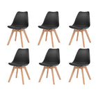 Eetkamerstoelen erg eenvoudig geleverd met tijdloos ontwerp - Zwart / 6 - Eetkamerstoelen