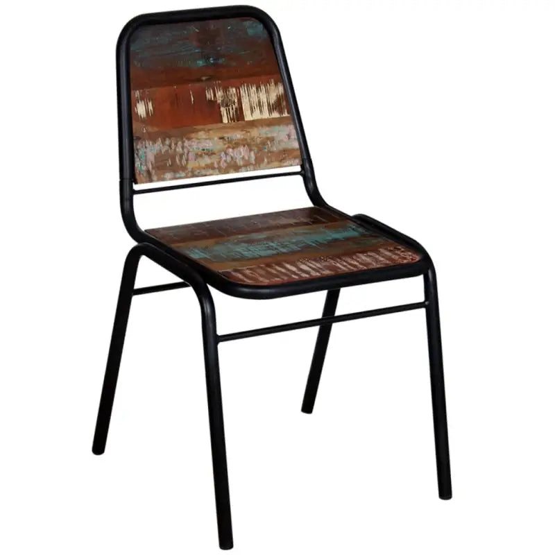 Eetkamerstoelen in antieke stijl van massief gerecycled hout - Eetkamerstoelen