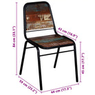 Eetkamerstoelen in antieke stijl van massief gerecycled hout - Eetkamerstoelen