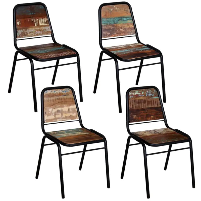 Eetkamerstoelen in antieke stijl van massief gerecycled hout - 4 / massief gerecycled hout - Eetkamerstoelen