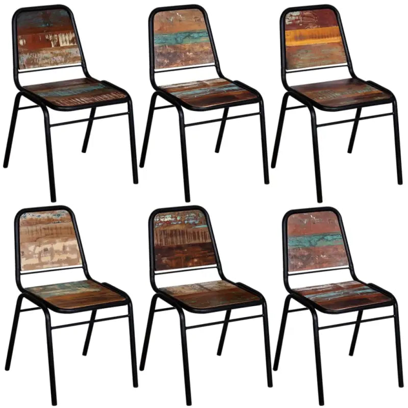 Eetkamerstoelen in antieke stijl van massief gerecycled hout - Eetkamerstoelen