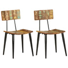 Eetkamerstoelen in antieke stijl van massief mangohout - 2 / massief gerecycled hout - Eetkamerstoelen