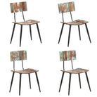 Eetkamerstoelen in antieke stijl van massief mangohout - 4 / massief gerecycled hout - Eetkamerstoelen