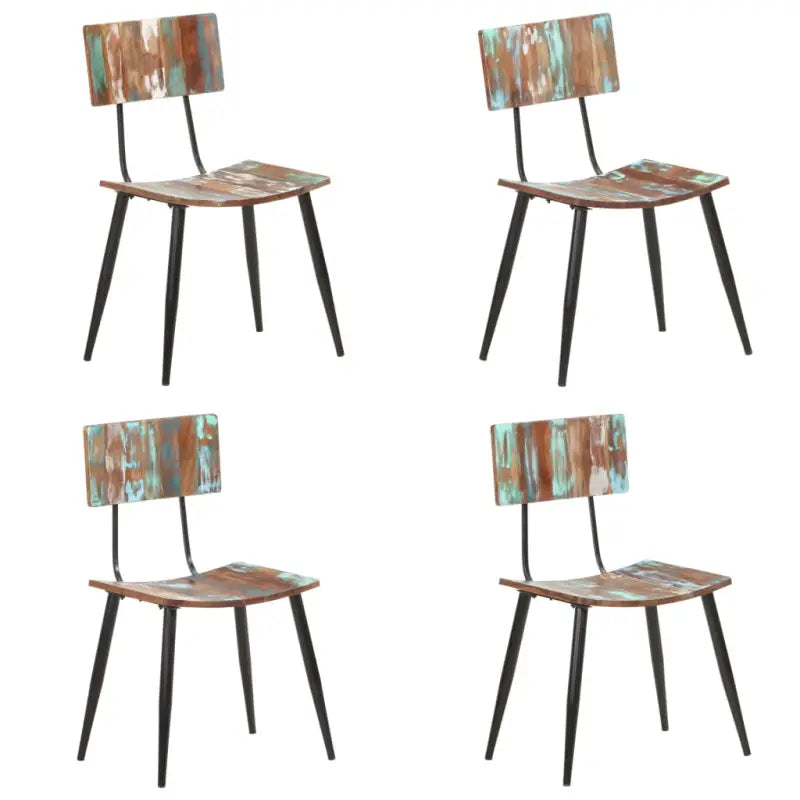 Eetkamerstoelen in antieke stijl van massief mangohout - 4 / massief gerecycled hout - Eetkamerstoelen