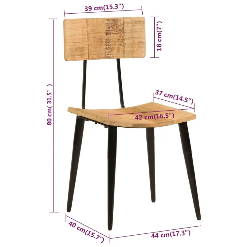 Eetkamerstoelen in antieke stijl van massief mangohout - Eetkamerstoelen