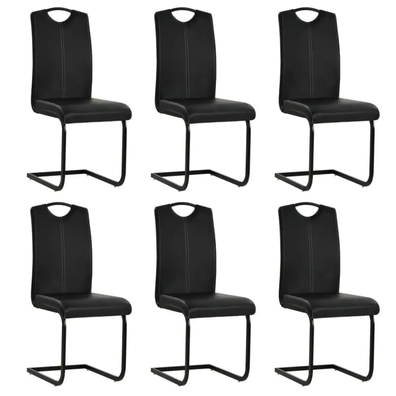 Eetkamerstoelen levering bevat strak gestroomlijnd ontwerp en luxe uitstraling - Zwart / 6 - Eetkamerstoelen