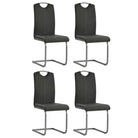 Eetkamerstoelen levering bevat strak gestroomlijnd ontwerp en luxe uitstraling - Grijs / 4 - Eetkamerstoelen