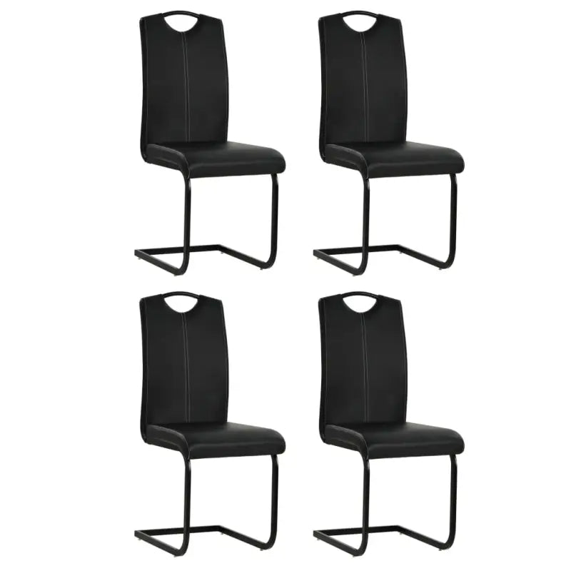 Eetkamerstoelen levering bevat strak gestroomlijnd ontwerp en luxe uitstraling - Zwart / 4 - Eetkamerstoelen