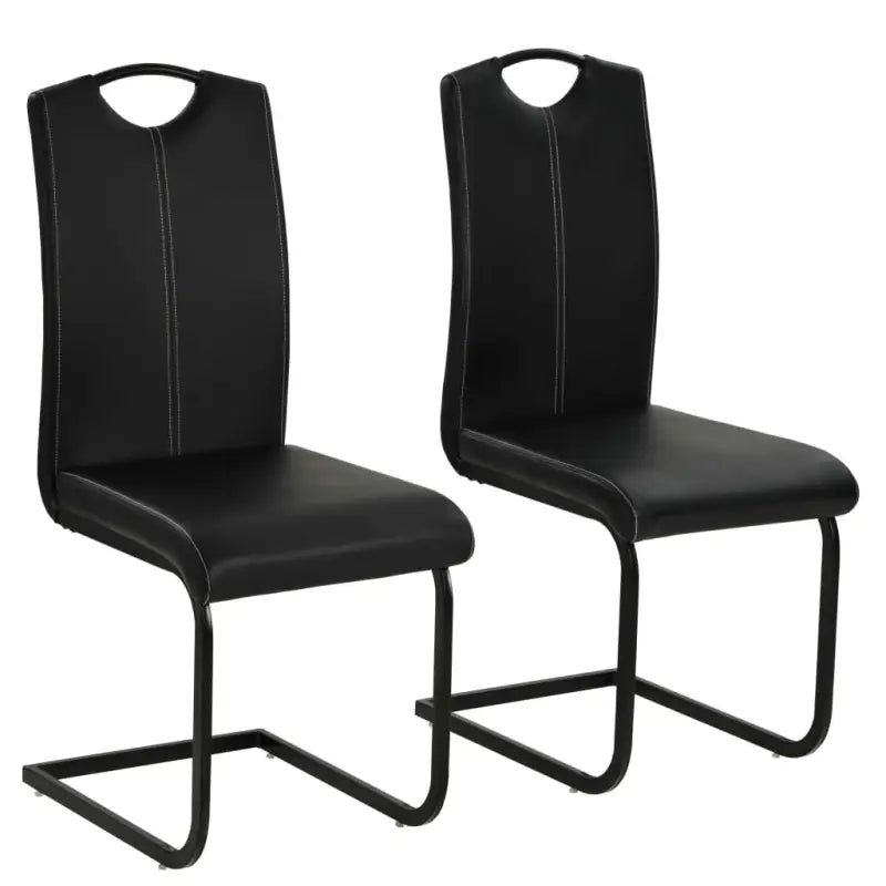Eetkamerstoelen levering bevat strak gestroomlijnd ontwerp en luxe uitstraling - Zwart / 2 - Eetkamerstoelen