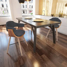 Eetkamerstoelen met beuken poten en hoogte armleuning voor comfort - Donkergrijs / 2 - Eetkamerstoelen