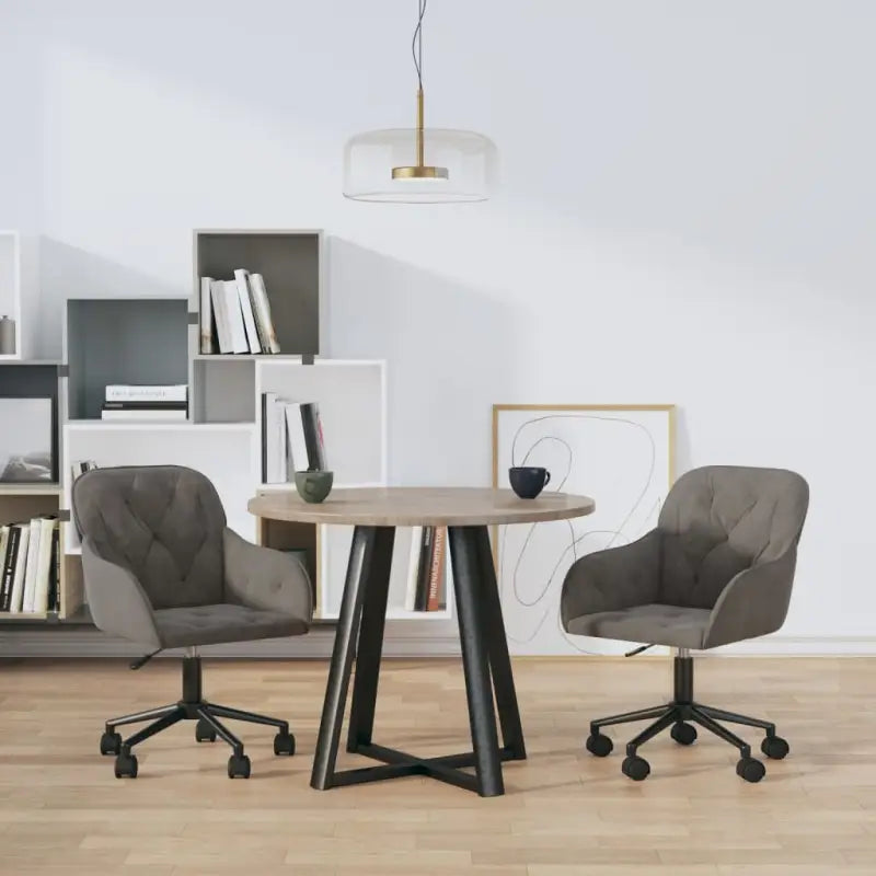 Eetkamerstoelen met comfort en hoogte armleuning in zacht fluweel - Donkergrijs / 2 - Eetkamerstoelen