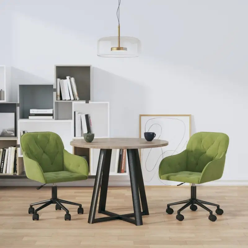 Eetkamerstoelen met comfort en hoogte armleuning in zacht fluweel - Lichtgroen / 2 - Eetkamerstoelen