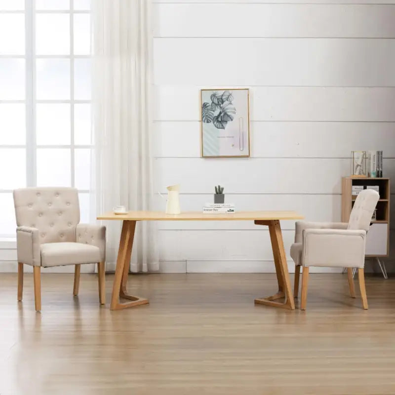 Eetkamerstoelen Met Comfortabele Zitting En Modern Design - Beige / 1 - Eetkamerstoelen
