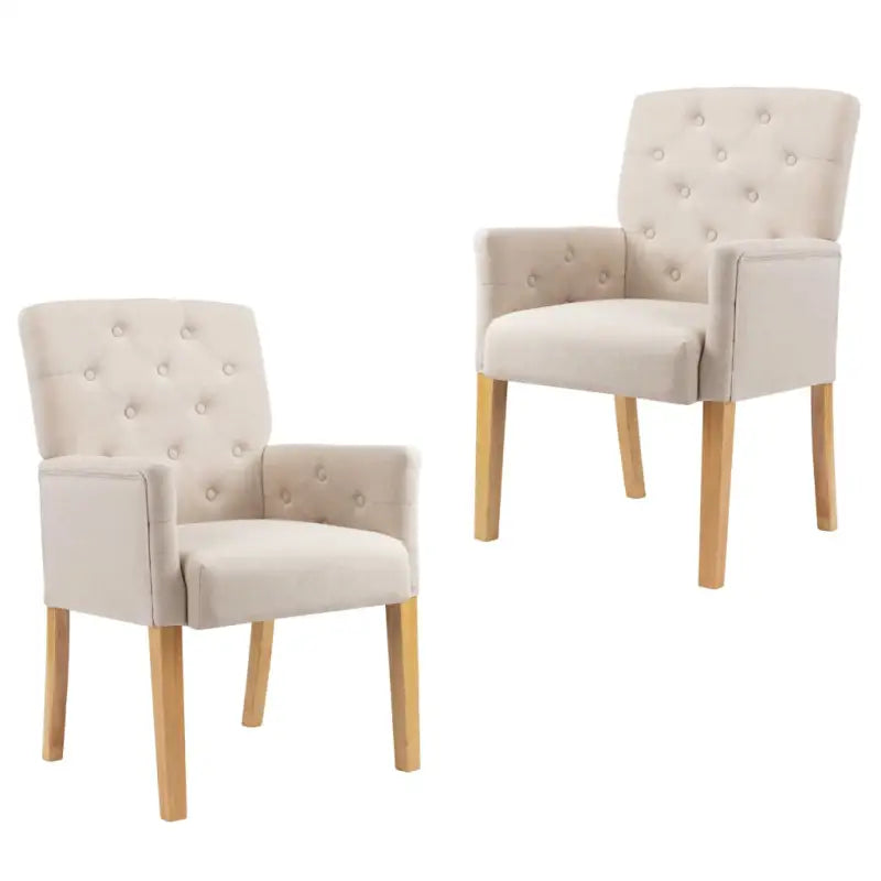 Eetkamerstoelen Met Comfortabele Zitting En Modern Design - Beige / 2 - Eetkamerstoelen