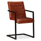 Eetkamerstoelen met echt leren zitting en stalen frame inclusief levering - Eetkamerstoelen