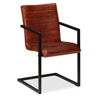 Eetkamerstoelen met echt leren zitting en stalen frame inclusief levering - Eetkamerstoelen