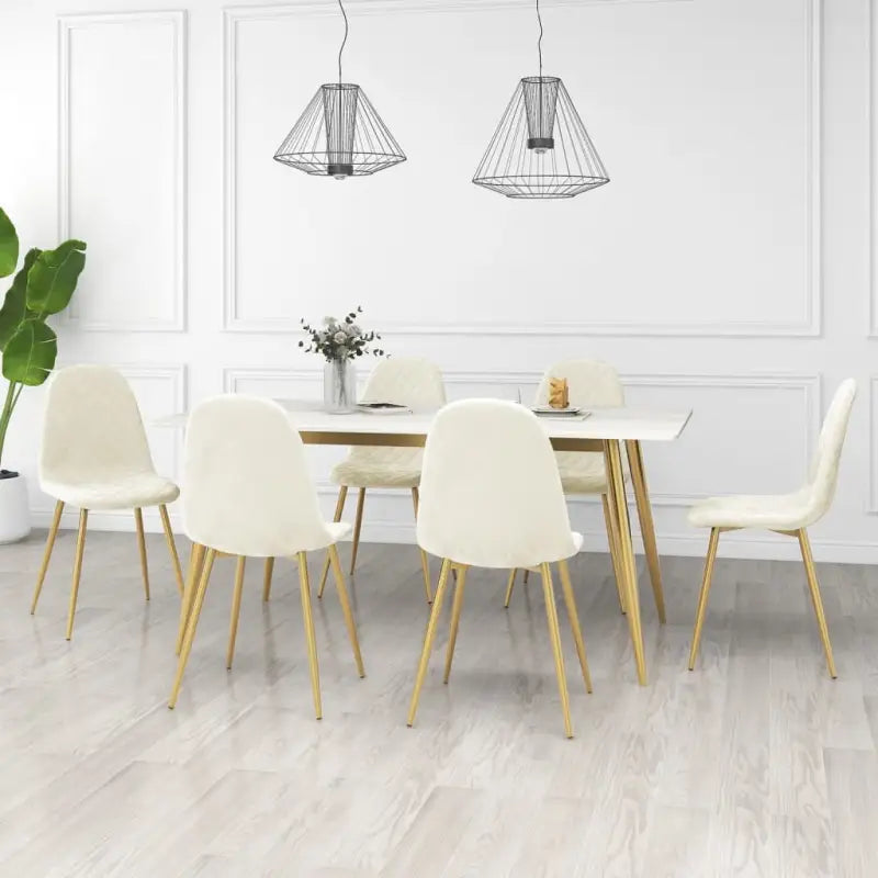 Eetkamerstoelen met een minimalistische en elegante uitstraling - Crèmewit / 6 - Eetkamerstoelen