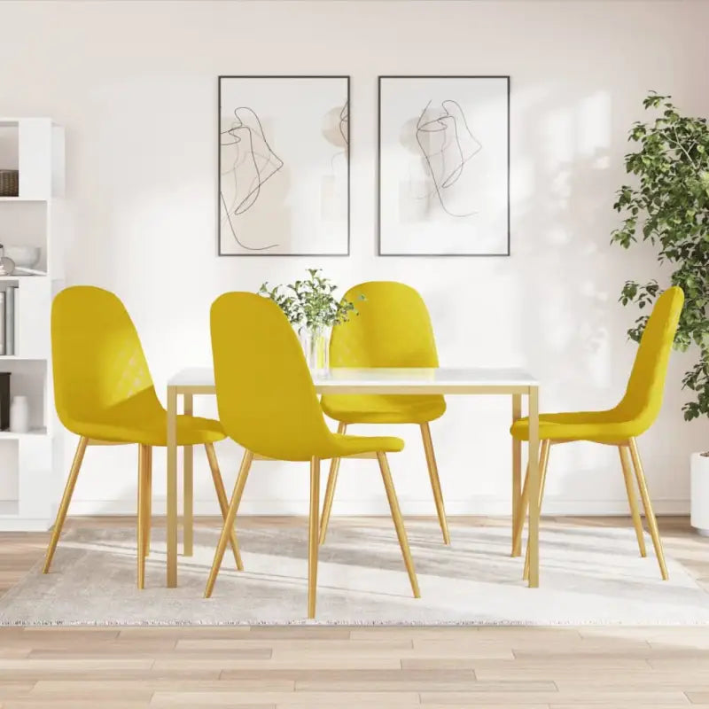 Eetkamerstoelen met een minimalistische en elegante uitstraling - Mosterdgeel / 4 - Eetkamerstoelen