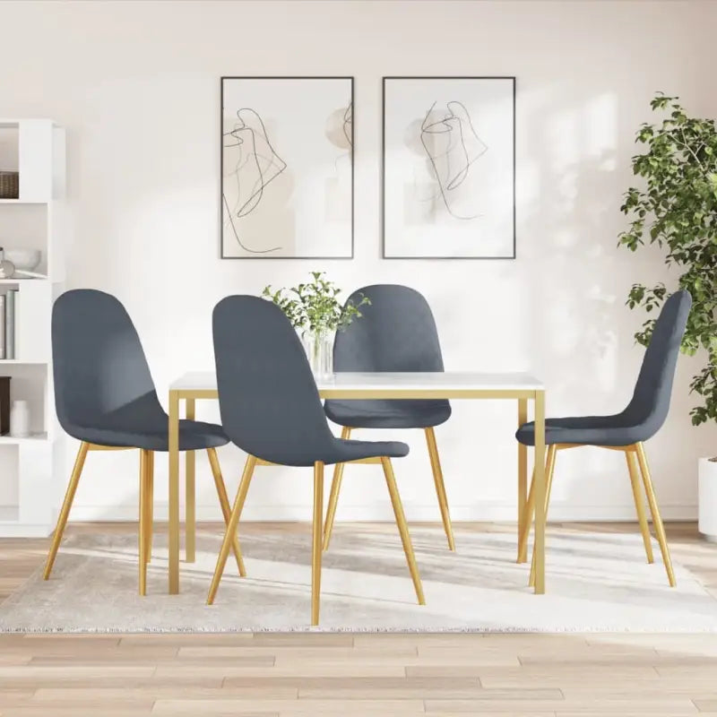Eetkamerstoelen met een minimalistische en elegante uitstraling - Donkergrijs / 4 - Eetkamerstoelen