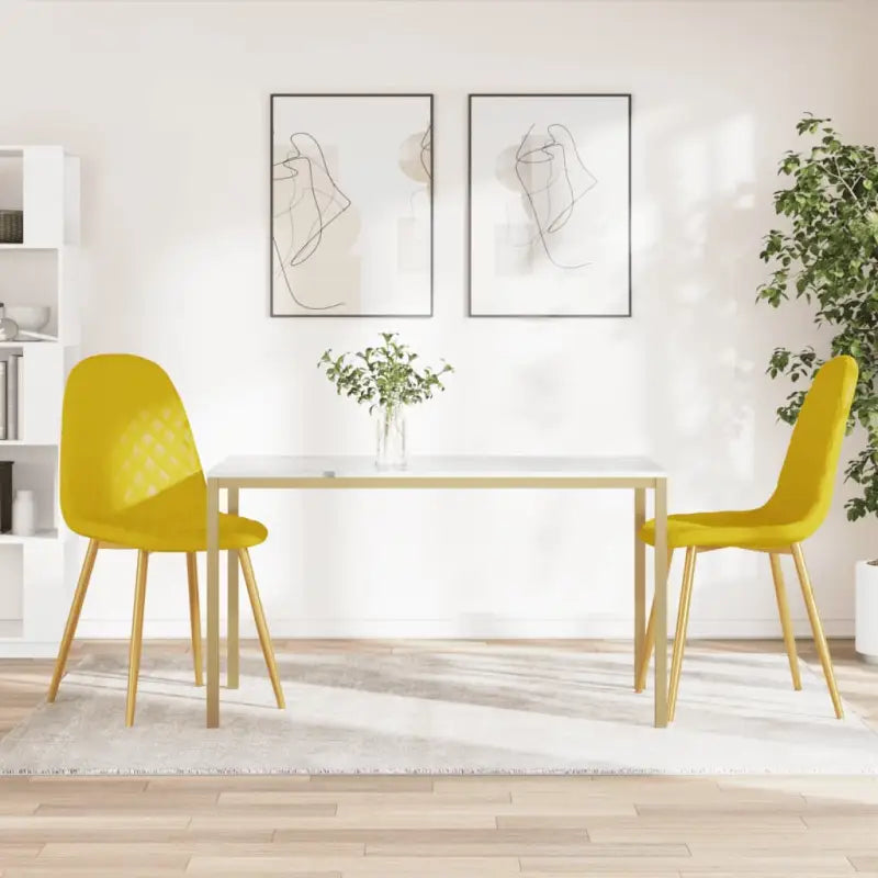 Eetkamerstoelen met een minimalistische en elegante uitstraling - Mosterdgeel / 2 - Eetkamerstoelen