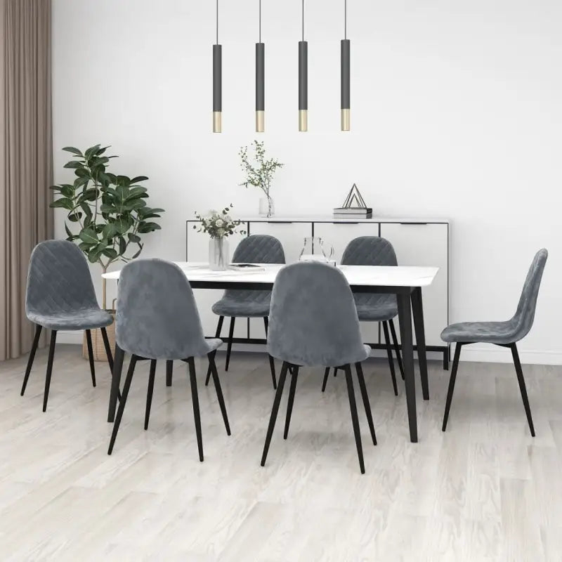 Eetkamerstoelen met een minimalistische en elegante uitstraling - Donkergrijs / 6 - Eetkamerstoelen