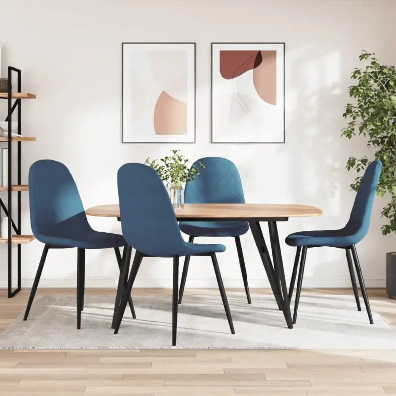 Eetkamerstoelen met een minimalistische en elegante uitstraling - Blauw / 4 - Eetkamerstoelen