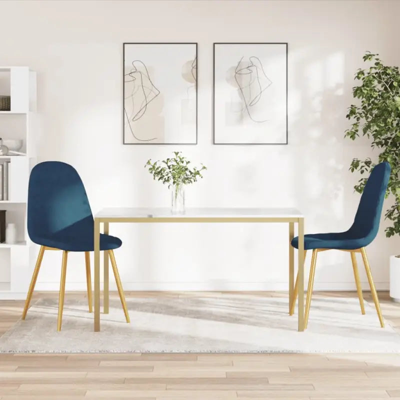 Eetkamerstoelen met een minimalistische en elegante uitstraling - Blauw / 2 - Eetkamerstoelen
