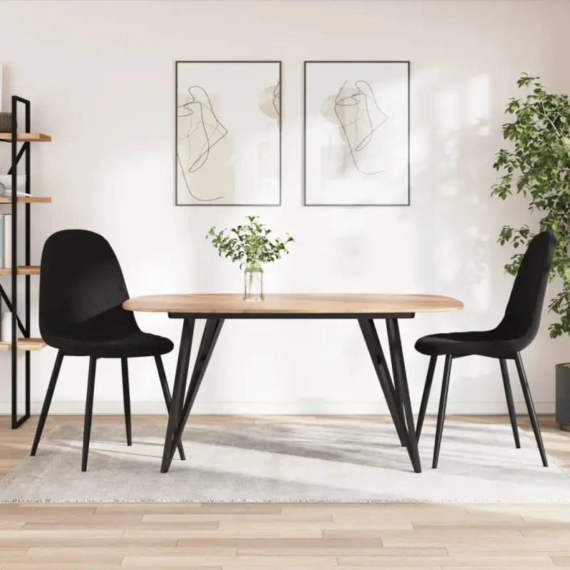 Eetkamerstoelen met een minimalistische en elegante uitstraling - Zwart / 2 - Eetkamerstoelen